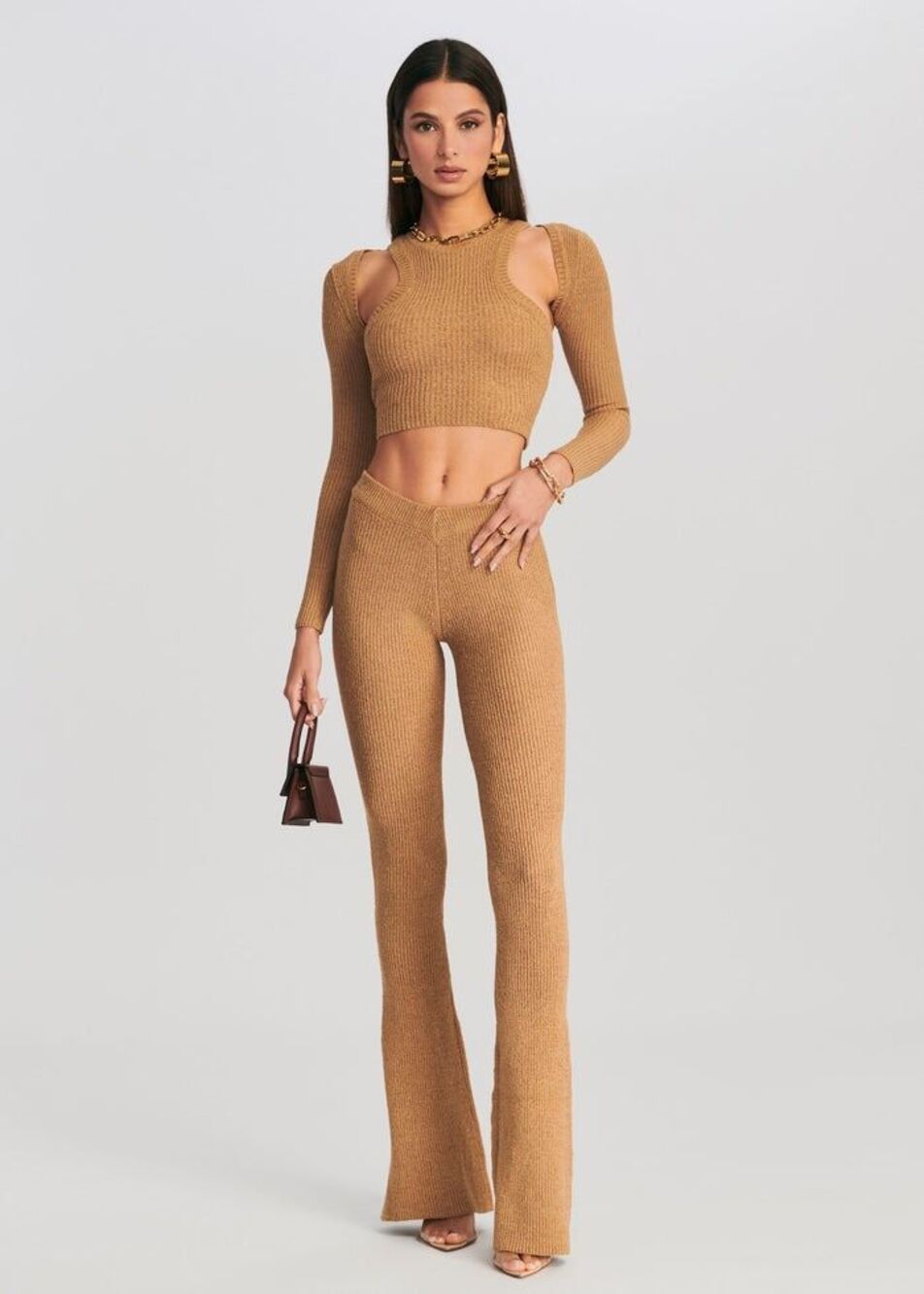 SER.OY.A London Pant in Brown, Medium $195 MSRP